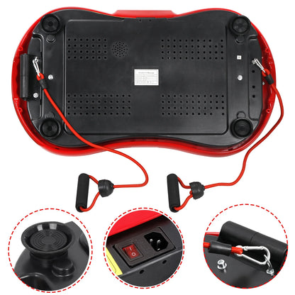 Máquina De Ejercicio Con Placa De Vibración, Plataforma Para Entrenamiento De Cuerpo Completo En Casa Con Bluetooth Rojo